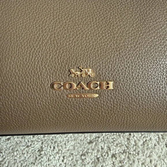 Coach Taupe Leather Tote Bag - Picture 7 of 10